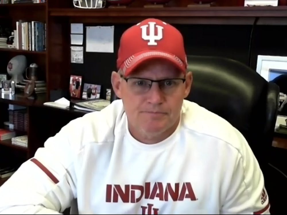 IU head football coach Tom Allen speaks at a virtual press conference Aug. 20on Zoom. Allen said his main focus this semester will be that individuals &quot;sharpen their axe&quot; — a metaphor for their minds and bodies — in preparation for the team’s next opportunity to play.