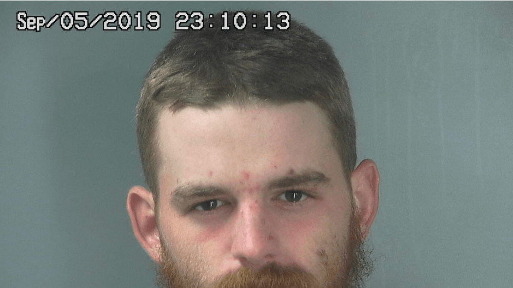 Tyler Price, 25, was arrested Wednesday on preliminary charges of criminal mischief and criminal trespass. Price allegedly vandalized an Ellettsville, Indiana, church Monday night with another male suspect.  
