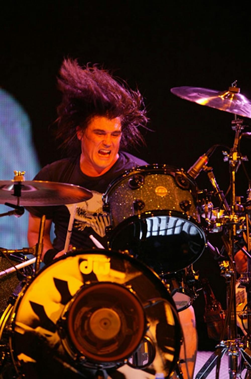 3 Doors Down’s Greg Upchurch means business
during live performances.