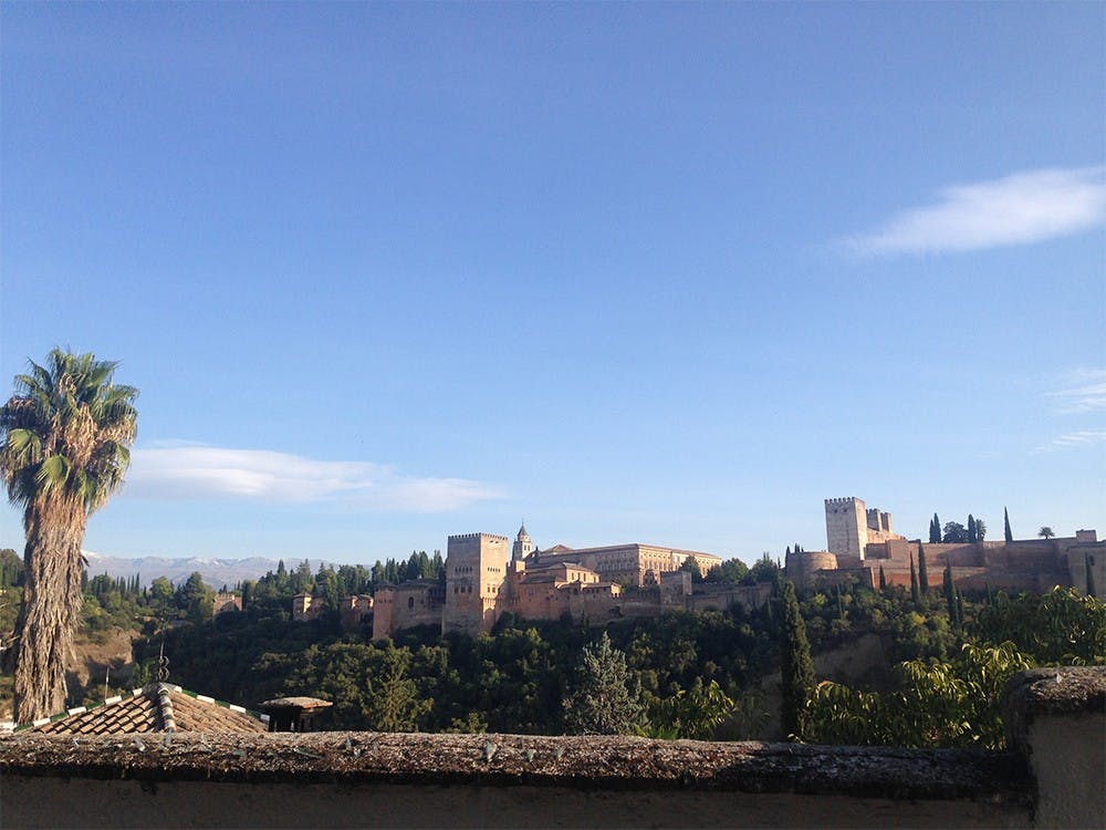 A view of the famous Alhambra in Granada, Spain. Columnist Lauren Saxe recommends spending time and money on experiences while studying abroad, not material things.