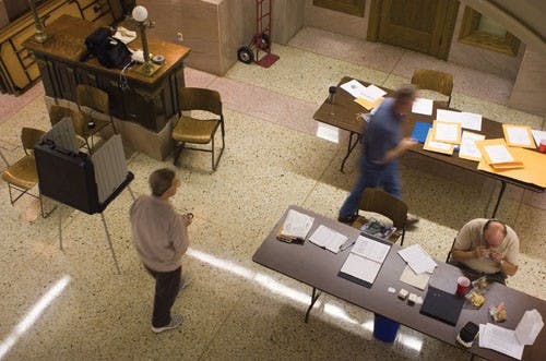 IDS File PhotoThe Monroe County Courthouse stands nearly empty the day of primary elections Tuesday, May 10. ALBERTO WILL PUT ANOTHER SENTANCE HERE...HE SAID SO.