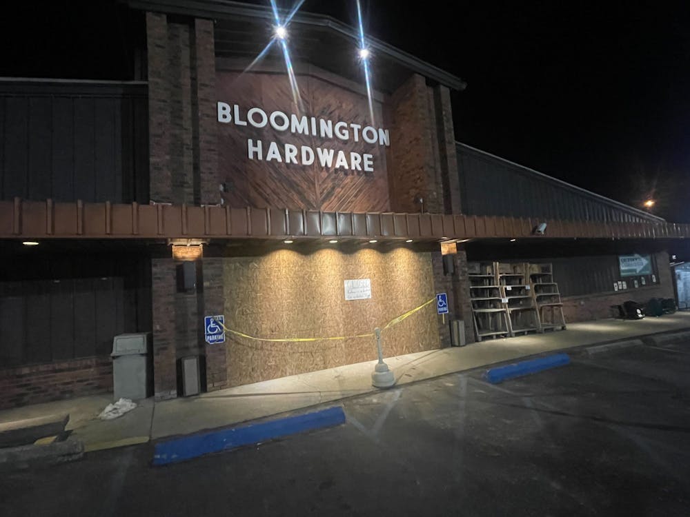 <p>Bloomington Hardware is seen on Jan. 31, 2023, at 2700 E. Covenanter Drive. A car crashed into Bloomington Hardware, but no one was harmed.</p>
