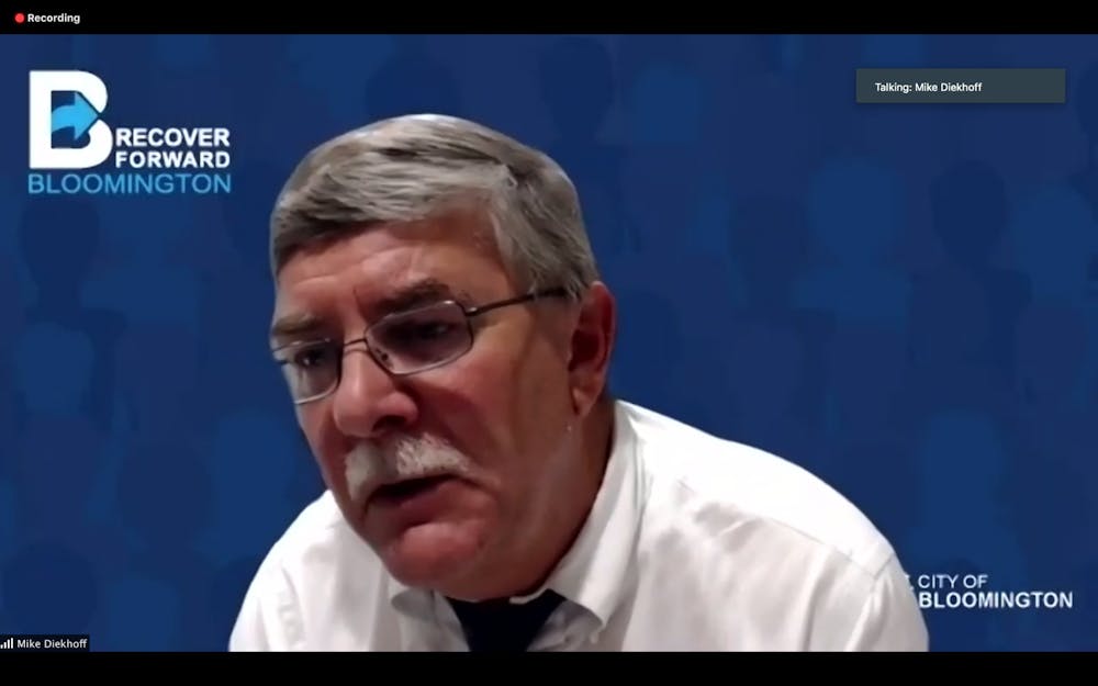<p>Bloomington Police Department Chief Mike Diekhoff, speaks at the Bloomington City Council&#x27;s Public Safety Committee virtual meeting on Wednesday evening. After council members asked him whether he thought there was systemic racism in policing, he responded by saying he doesn&#x27;t believe there&#x27;s systemic racism within BPD, which was met with criticism from public commenters.</p>