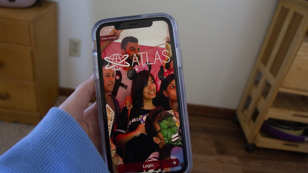 The IU Atlas mobile app login page is pictured. The Office of International Services released a new mobile app Feb. 11 that helps international students more easily upload documents for entry into the US.