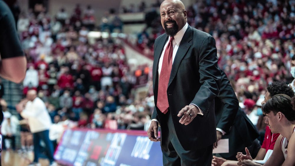 Indiana head coach Mike Woodson yells at a referee against Penn State on Wednesday Jan. 26, 2022 at Simon Skjodt Assembly Hall. The Hoosiers lost to Iowa on Jan. 5, 2023.
