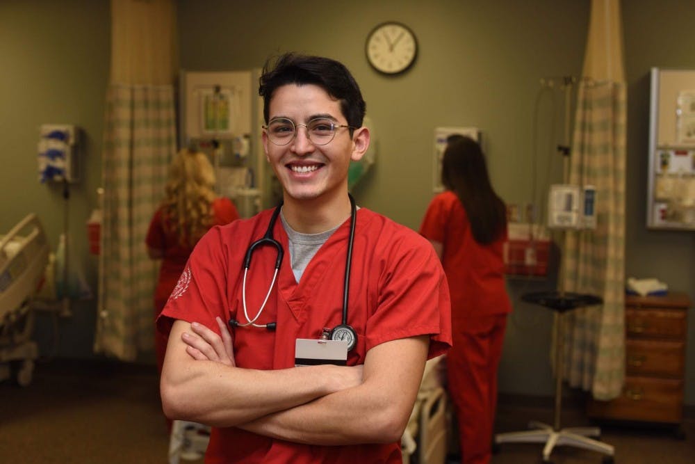 <p>Senior Mark Casanova is the first Latino male nurse to graduate from the IU-Bloomington School of Nursing.</p>