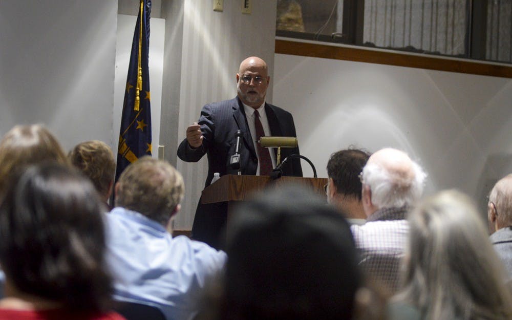 Self-proclaimed expert on refugees, the radical left, and Islamic supremacy James Simpson served as a guest speaker Thursday evening during the Grassroots Conservative Meeting at Monroe County Public Library. Group leader Robert Hall also invited award winning essay writer Hannah Kabrick to deliver her speech on The Federal Government’s Unconstitutional Role in Education and discussed targeting swing voters in Pennsylvania in favor of Presidential Candidate Donald Trump. 