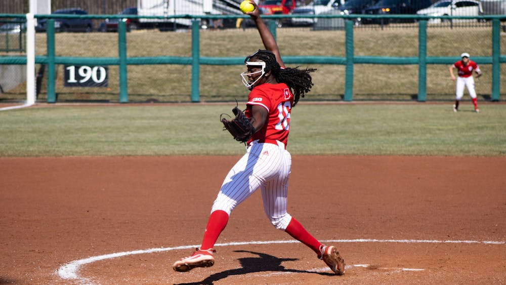 Freshman picther, Brianna Copeland, throws a pitch against Western Illinois March 5, 2022. The Hoosiers start their season in the NFCA Leadoff Classic this weekend.
