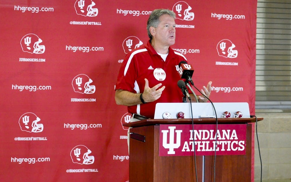 IU Vice President and Director of Athletics Fred Glass spoke to the media Wednesday at Memorial Stadium about the progress of facility upgrades for IU Athletics and summarized various aspects of what to expect for home games in 2016 for IU football.