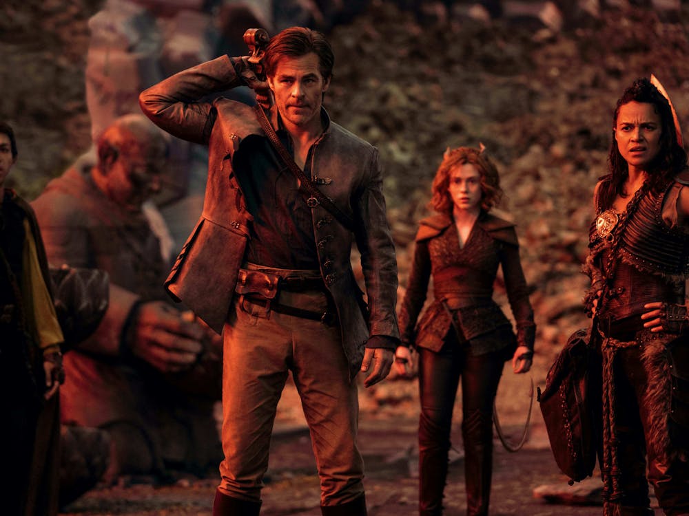 Justice Smith, Chris Pine, Sophia Lillis and Michelle Rodriguez are seen on set of &quot;Dungeons &amp; Dragons: Honor Among Thieves.&quot; The fantasy film follows the characters on their epic adventure as they attempt to retrieve a lost relic despite the odds against them.