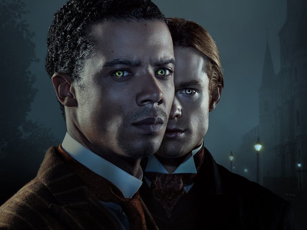 <p>Actors Sam Reid and Jacob Anderson﻿ are seen in a publicity still for season one of &quot;Interview with the Vampire.&quot;</p>