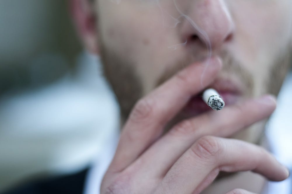 <p>A man smokes a cigarette. Recent results from the <a href="https://inys.indiana.edu/docs/survey/indianaYouthSurvey_2022.pdf" target="">2022 Indiana Youth Survey</a> show some of the most significant decreases in substance use among Indiana youth in more than 30 years, <a href="https://news.iu.edu/stories/2022/08/iub/02-indiana-youth-survey-2022.html" target="">IU News</a> reported. </p>