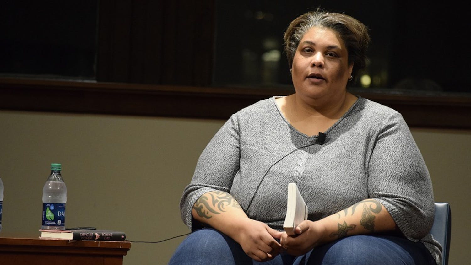 Roxane Gay discusses a couple of her bestselling books. After she introduces herself she comments, "I've written some books, so what?" 