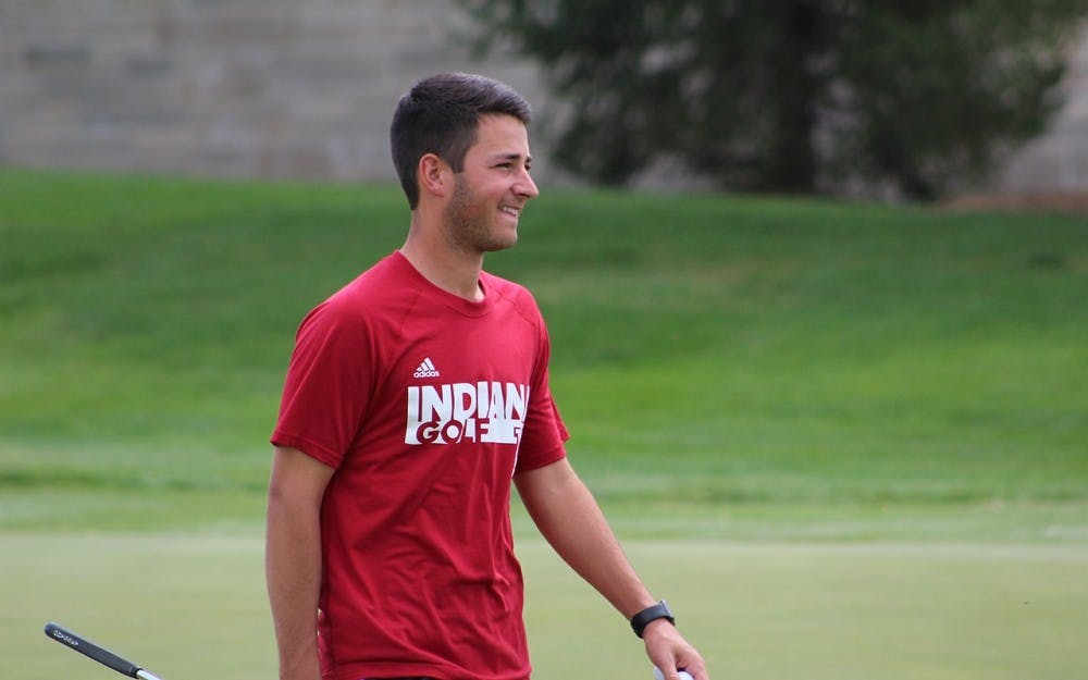<p>Then-sophomore Jake Brown, now a senior, practices at the IU Golf Course in April 2017. IU competed in the Boilermaker Intercollegiate on Saturday and Sunday in West Lafayette, Indiana. </p>