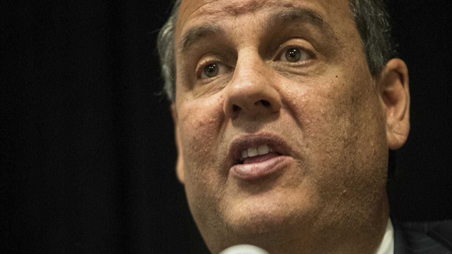 New Jersey Gov. Chris Christie speaks at a press conference Monday at the Sheraton Hotel in Indianapolis. Christie was the keynote speaker at the Eighth Annual Prescription Drug Abuse Symposium.