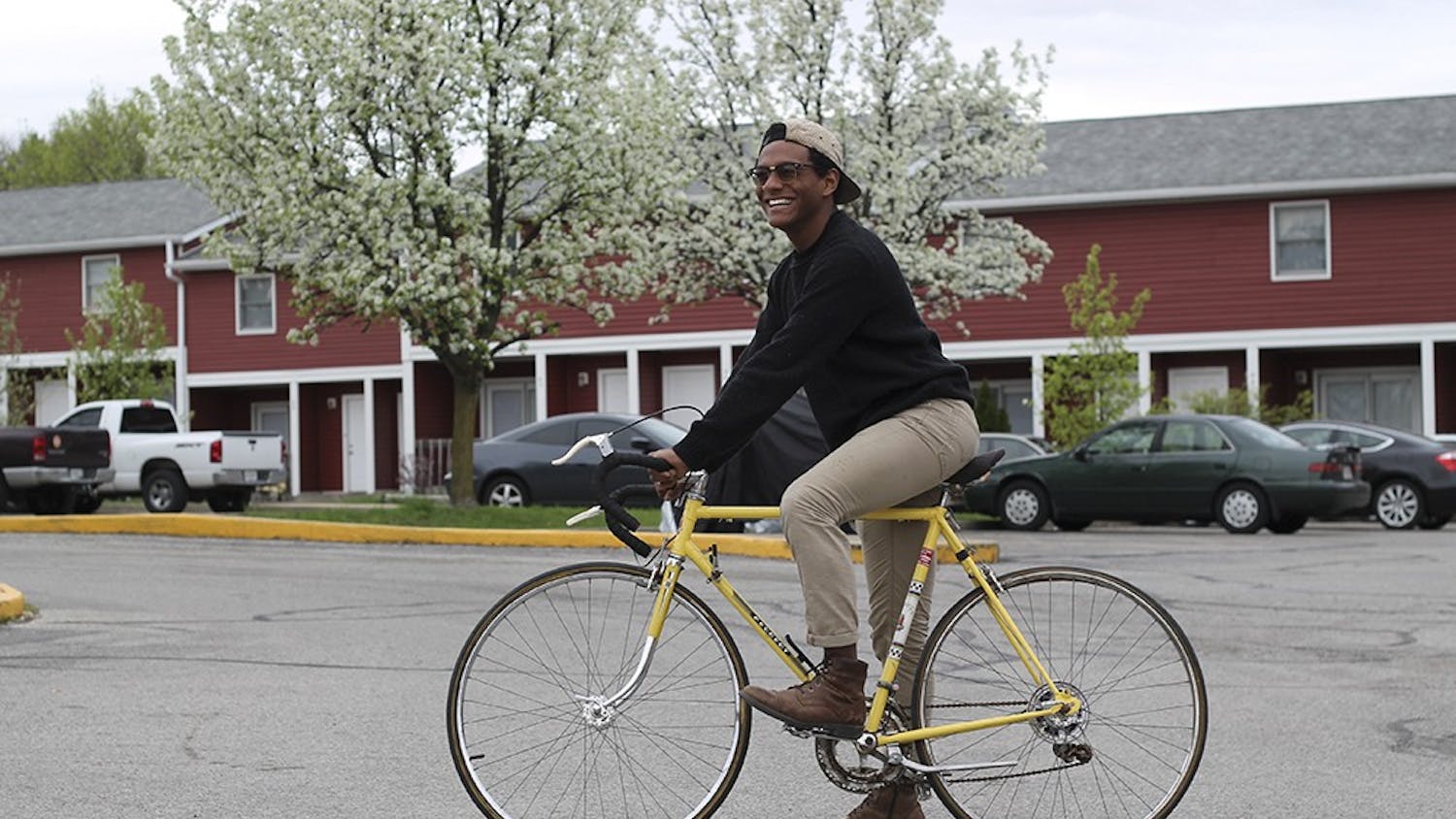 Roberto Ortiz, an online IU student, plans to ride his bike across the globe starting August. He's starting this journey in San Francisco.