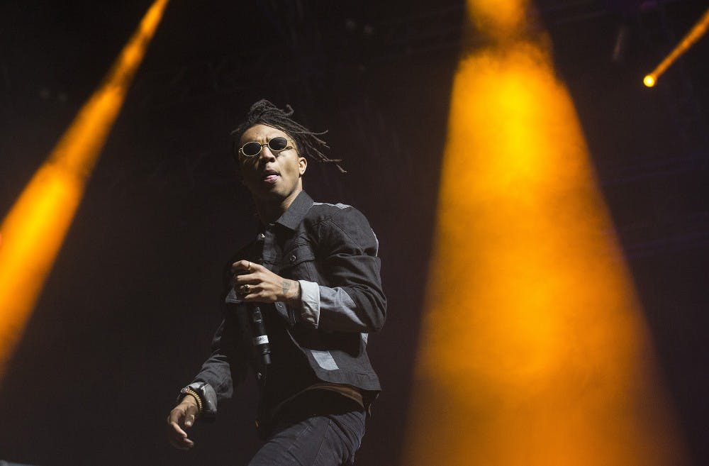 <p>Rae Sremmurd&#x27;s Swae Lee performs on the Sahara stage April 15, 2016, at the Coachella Music and Arts Festival in Indio, California.</p>