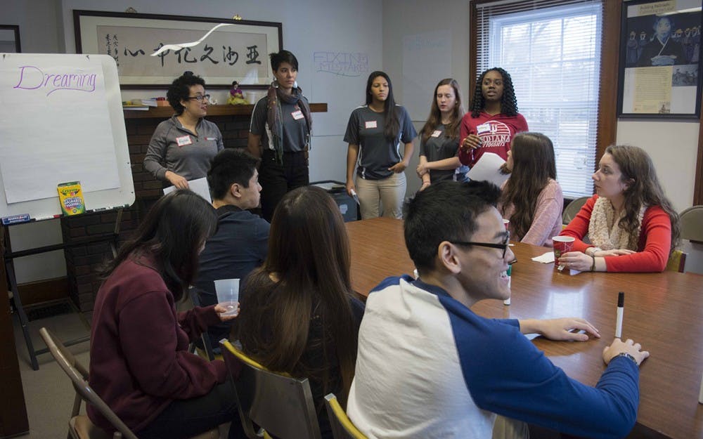 IU Asian Culture Center staff are conducting the new year's resolutions workshop to students at Asian Culture Center, Jan 13. 