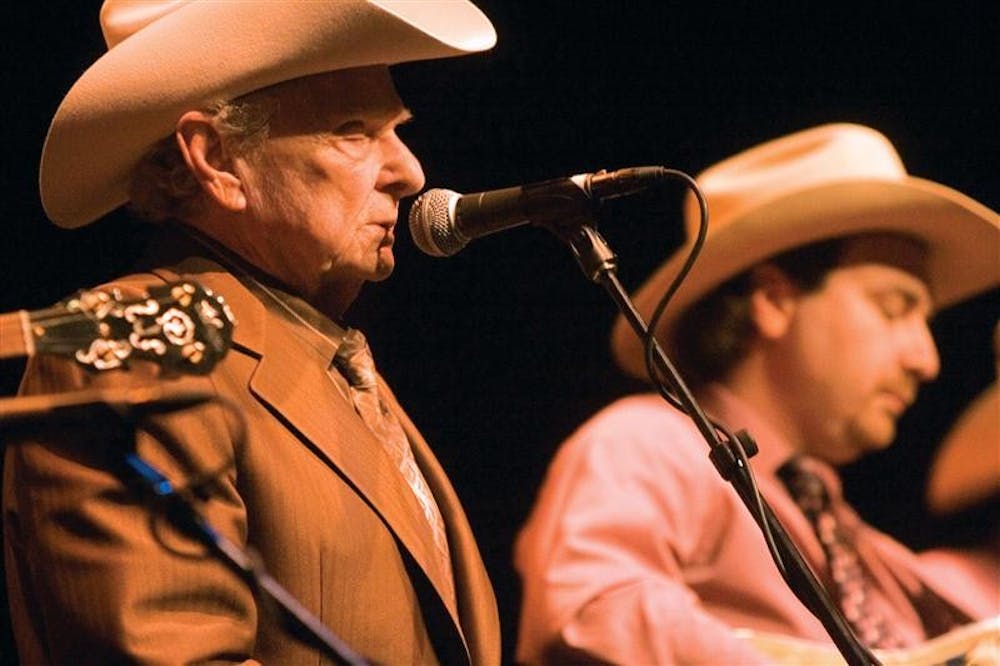 Multi-Grammy award winner Ralph Stanley performs to a packed house with the Clinch Mountain Boys Feb. 10, 2007 at the Buskirk-Chumley Theater.