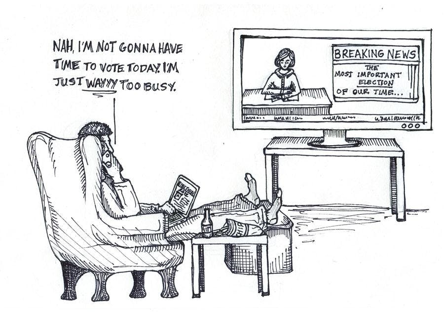 Wayyyy too busy to vote.