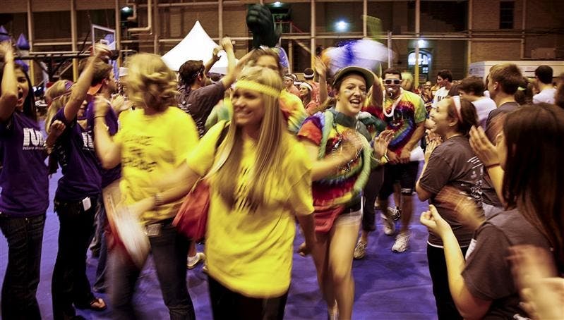 Dancers and members of IUDM’s morale committee helped keep the dancers going in the final hours of the marathon.
