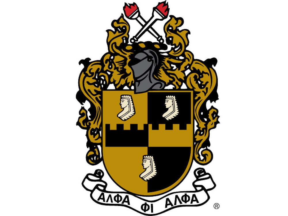 The Alpha Phi Alpha crest is seen. Alpha Phi Alpha Fraternity Incorporated was placed on cease and desist for hazing on Sept. 1, 2023.