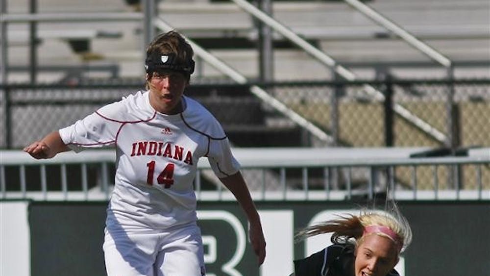 Senior midfielder Devon Beach takes over control of the ball from a Michigan State defender on Oct. 16 at Bill Armstrong Stadium. The Hoosiers suffered a disappointing 2-1 OT loss.