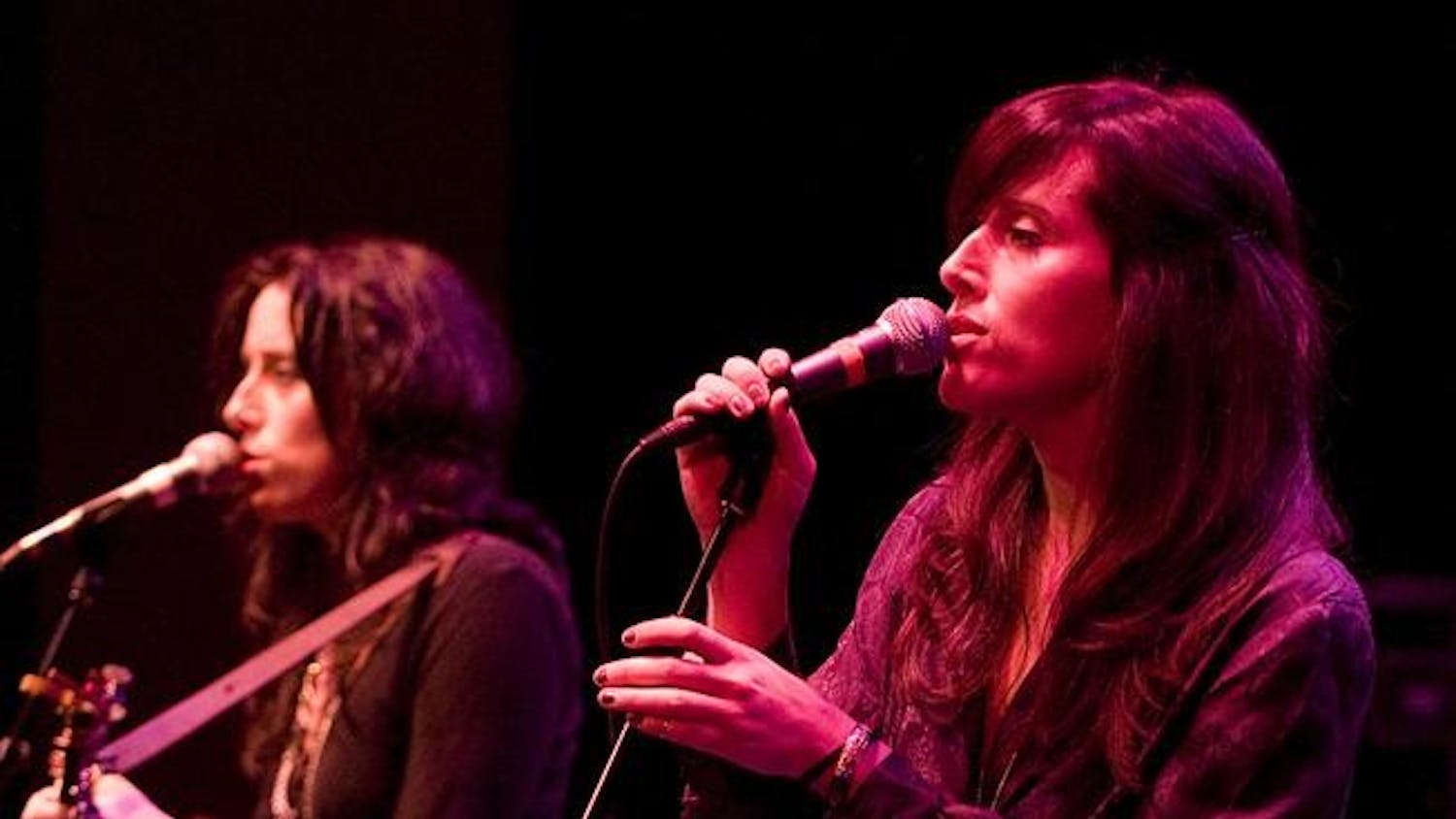 The Watson Twins perform Friday evening at the Buskirk-Chumley Theater. The Twins opened for Ben Kweller.