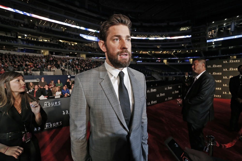 John Krasinski attends the premiere of "13 Hours: The Secret Soldiers of Benghazi" on Jan. 12, 2016, at AT&amp;T Stadium in Arlington, Texas. To promote his new film, the horror thriller “A Quiet Place,” Krasinski, the film’s writer, director, star and executive producer, answered questions from student journalists via Skype.&nbsp;