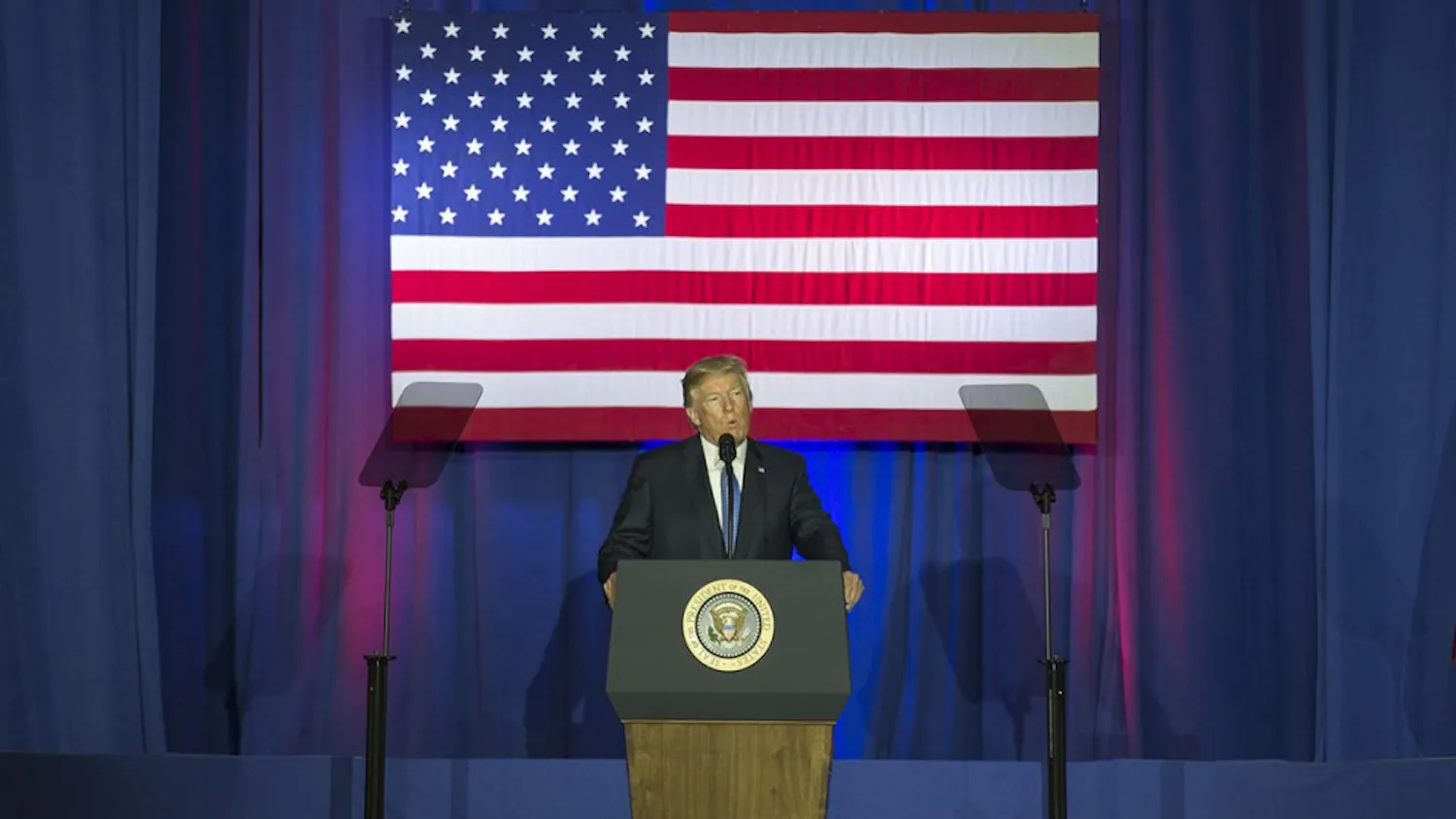 President Donald Trump speaks in Indianapolis on Sept. 27. Trump signed an executive order Thursday morning calling for the scaling back of regulations on health insurance providers under the current health legislation passed under former President Obama.