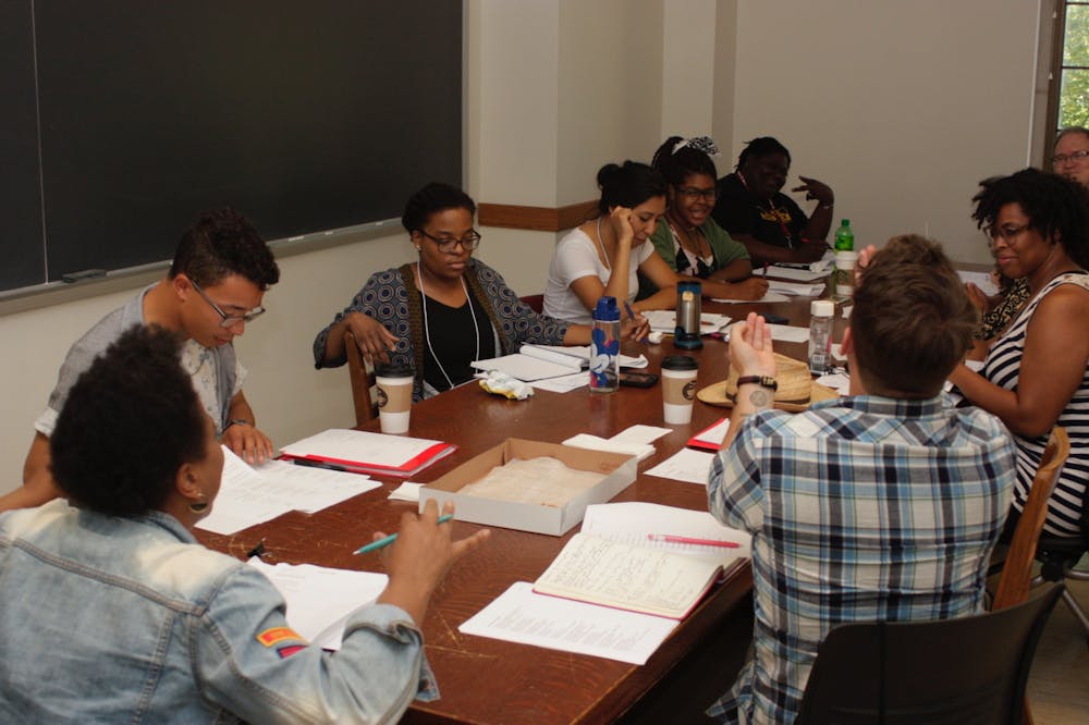 <p>Participants of a previous<strong> </strong>IU Writers’ Conference engage in conference activities. The IU Writers&#x27; conference will run virtually from June 3 -6.  </p>