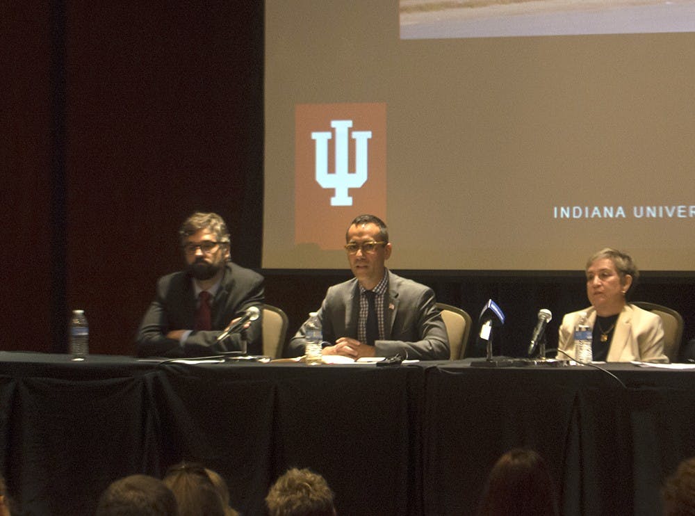 Chad Priest discusses his experiences with Ebola in Liberia and the implications of it Monday at the Whittenberger Auditorium.