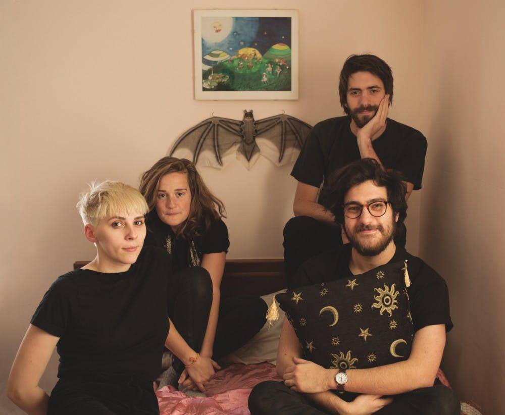 New York-based rock and roll band Izzy True played at The Void last night. Lead singer Isabel Reidy, left, and brother Silas juggle being siblings and bandmates.