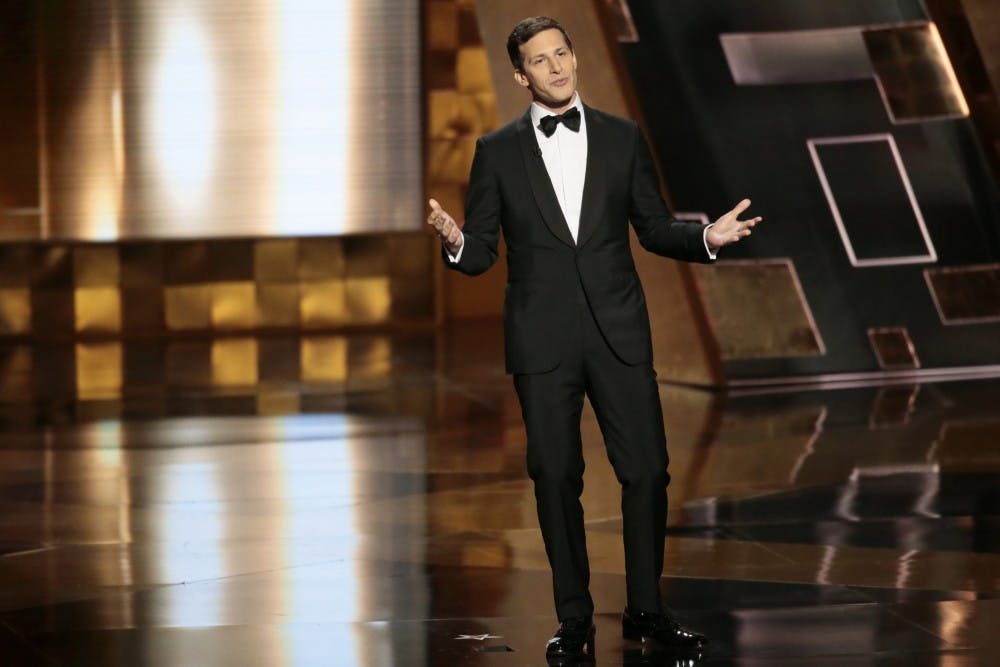 <p>Andy Samberg during the 67th Annual Primetime Emmy Awards at the Microsoft Theater in Los Angeles on Sept. 20, 2015. Samburg's sitcom, “Brooklyn Nine-Nine," has been renewed by NBC for a sixth season after being cancelled by Fox.</p>