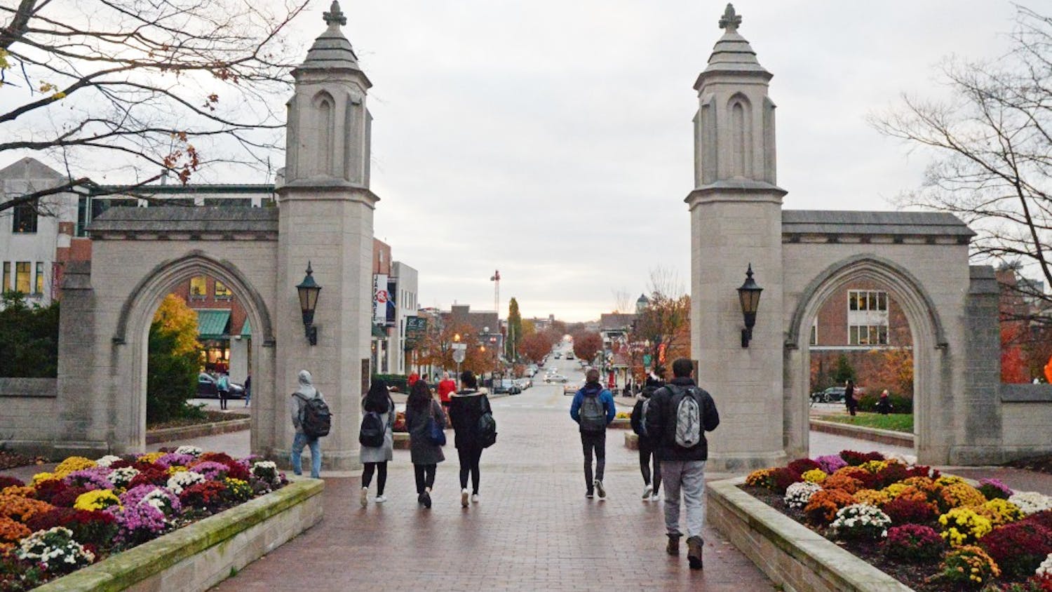The Sample Gates are on Indiana Avenue next to Franklin Hall. The gates are one of the most recognizable symbols of IU.