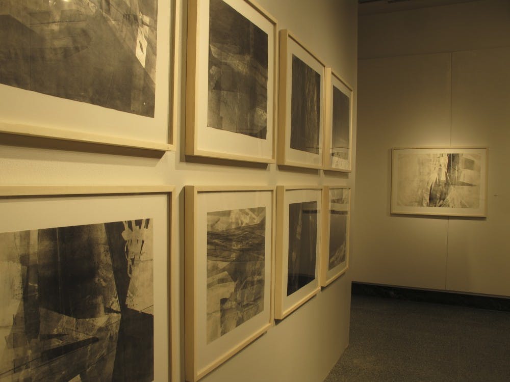 MFA Student Kristy Hughes' printmaking work on display Wednesday at the Grunwald Gallery of Art as part of the MFA Student Thesis Show. 