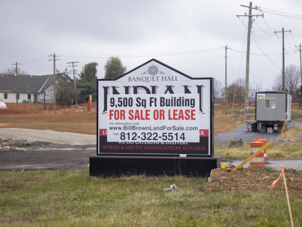 <p>A &quot;for sale&quot; sign is seen Nov. 16, 2022, on East Third Street. The housing market in Bloomington has slowed since the rise of interest costs. </p>