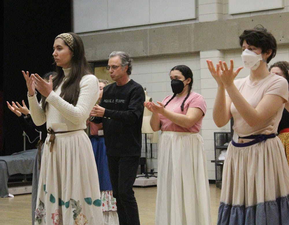 <p>Director Jeffrey Bachman choreographs a number for the Jacobs School of Music Opera and Ballet Theater&#x27;s production of &quot;Ainadamar&quot; at 4:30 p.m. on Jan. 20, 2023. Performances will be held Feb. 3-4 and Feb. 10-11.</p>