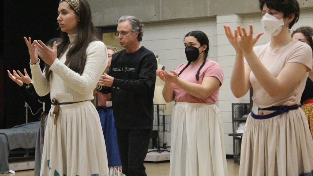 Director Jeffrey Bachman choreographs a number for the Jacobs School of Music Opera and Ballet Theater&#x27;s production of &quot;Ainadamar&quot; at 4:30 p.m. on Jan. 20, 2023. Performances will be held Feb. 3-4 and Feb. 10-11.