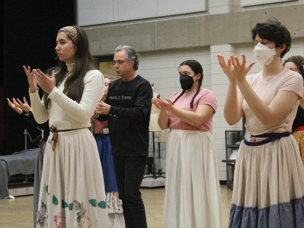 Director Jeffrey Bachman choreographs a number for the Jacobs School of Music Opera and Ballet Theater&#x27;s production of &quot;Ainadamar&quot; at 4:30 p.m. on Jan. 20, 2023. Performances will be held Feb. 3-4 and Feb. 10-11.