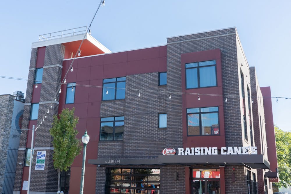 <p>The Rubicon apartment complex is located on Kirkwood Avenue above Raising Cane&#x27;s. Students often look for apartments on or near Kirkwood Avenue to enjoy nearby restaurants and a vibrant social atmosphere.</p>