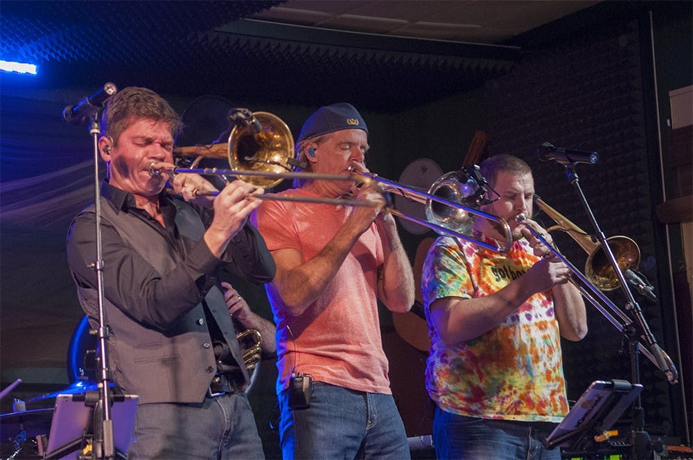 Bonerama performs at Player's Pub in Bloomington on Sunday night.