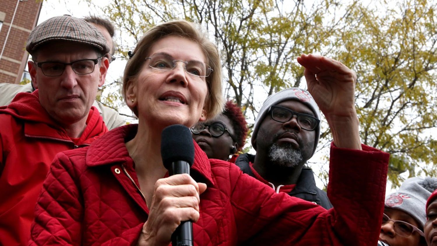 Democratic presidential candidate Sen. Elizabeth Warren speaks Oct. 22 at a Chicago Teachers Union rally in Chicago. 