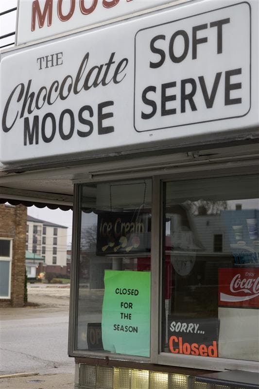 Shown here is the storefront of the Chocolate Moose on Sunday.  The ice cream shop closed on Nov. 24 for the season.
