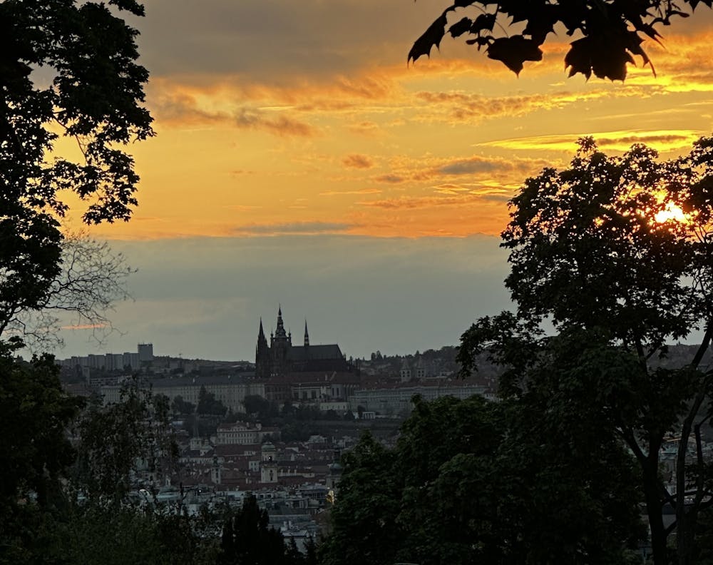 <p>The sun sets over the city, May 14, 2023, Prague, Czech Republic. Big life changes can feel intimidating but sometimes taking a leap requires risks.</p>