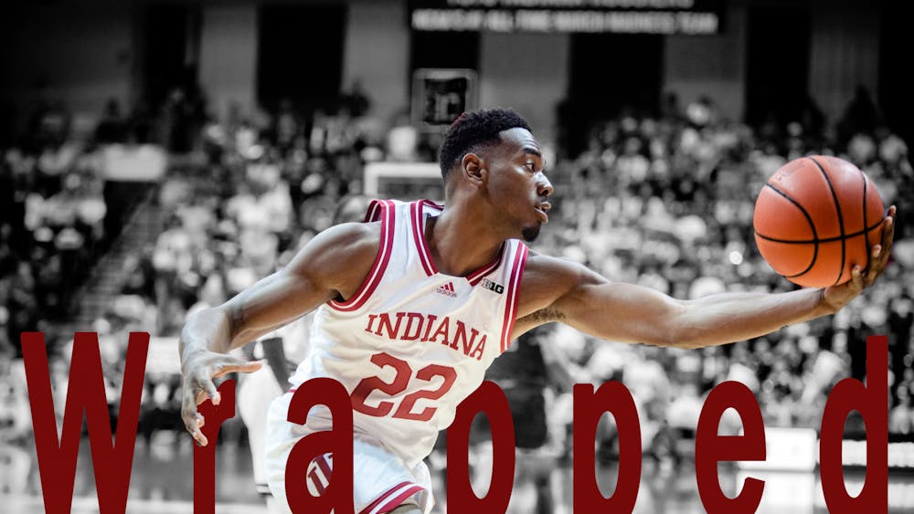 Junior forward Jordan Geronimo grabs a rebound on Nov. 3, 2022 at Simon Skjodt Assembly Hall in Bloomington, Indiana. The Hoosiers finished the first half of the 2022-23 slate with a 10-3 record.