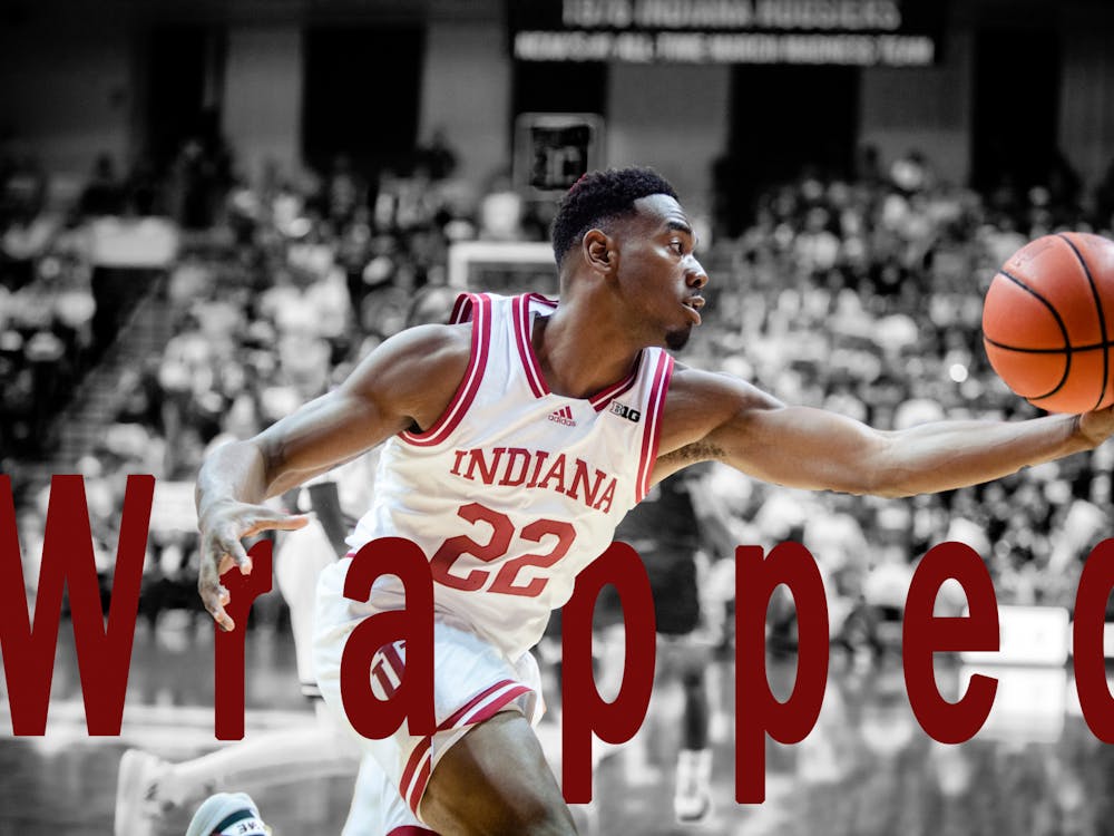 Junior forward Jordan Geronimo grabs a rebound on Nov. 3, 2022 at Simon Skjodt Assembly Hall in Bloomington, Indiana. The Hoosiers finished the first half of the 2022-23 slate with a 10-3 record.