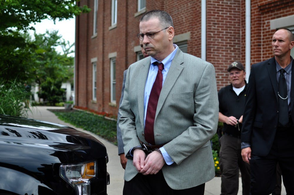 <p>Daniel Messel leaves the Brown County courthouse after being convicted of the murder of Hannah Wilson and being found a habitual offender. Recently, he was charged with the 2012 rape of another IU student.</p>