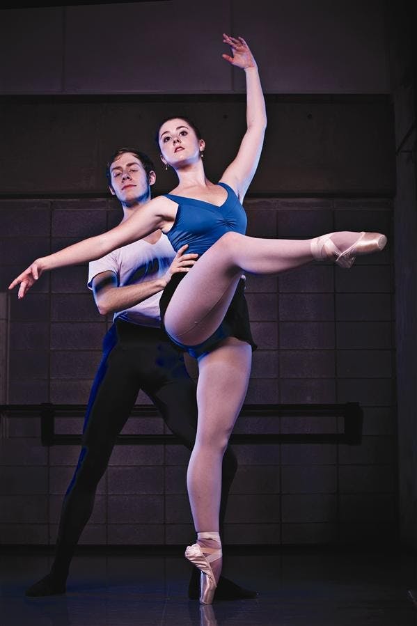 Pointed feet, expressive hands. 