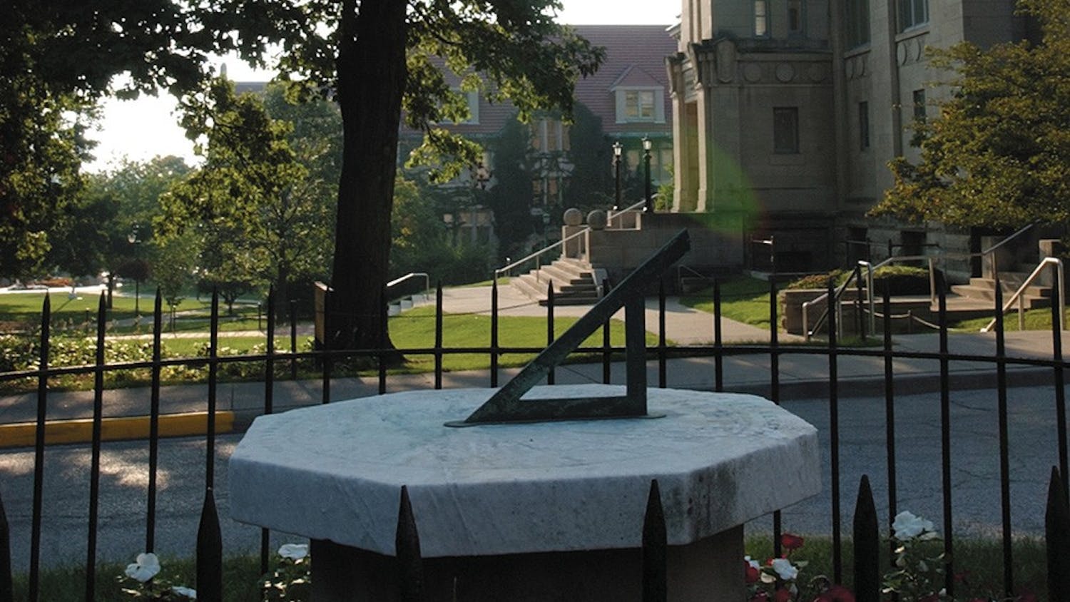 The sundial can be found beside Maxwell Hall. It was first displayed in 1868 and was moved to Dunn's Woods in 1896. &nbsp;&nbsp;&nbsp;&nbsp;&nbsp;&nbsp;&nbsp;&nbsp;&nbsp;&nbsp;&nbsp;&nbsp;&nbsp;&nbsp;&nbsp;&nbsp;&nbsp;&nbsp;&nbsp;&nbsp;&nbsp;&nbsp;&nbsp;&nbsp;&nbsp;&nbsp;&nbsp;&nbsp;&nbsp;
